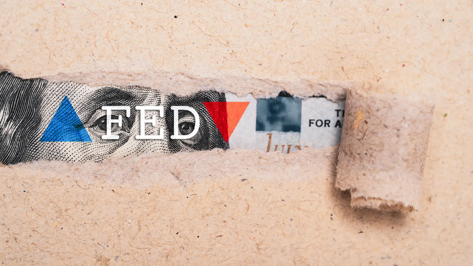 US dollar unveiled with the word Fed showing together with up and down arro 